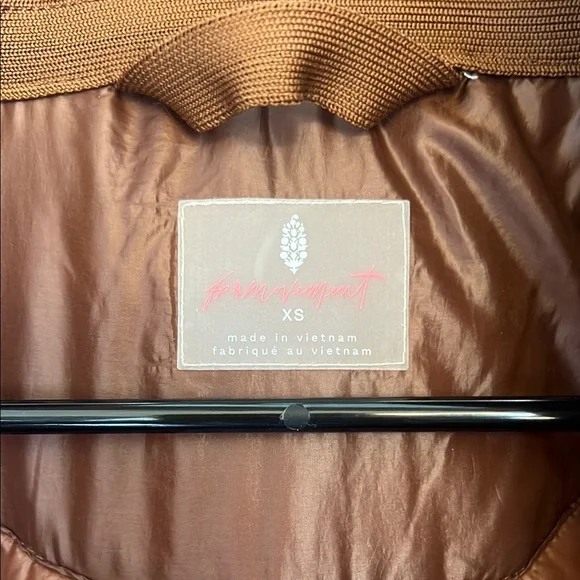 Free People Warm Brown Hooded Puffer Coat - Picture 2 of 3